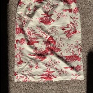 Talbots Red and Cream Pencil Skirt